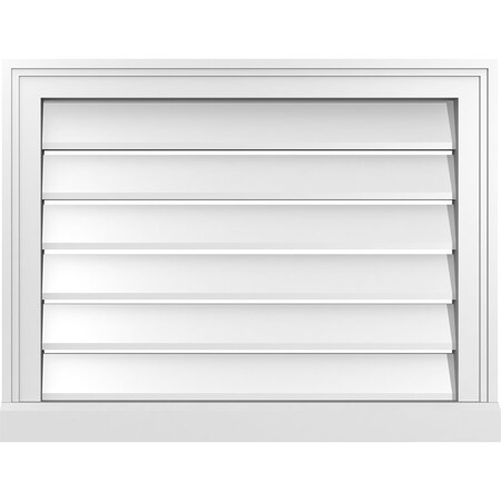Ekena Millwork Vertical Surface Mount PVC Gable Vent: Functional, w/ 2"W x 2"P Brickmould Sill Frame, 26"W x 20"H GVPVE26X2003SF